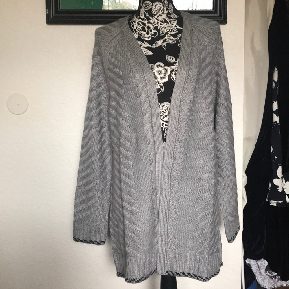Back Braid Cardigan Sweater